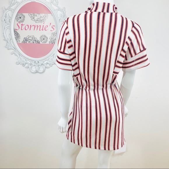 Zara WB Collection /Striped Drawstring Waist White - Picture 6 of 8